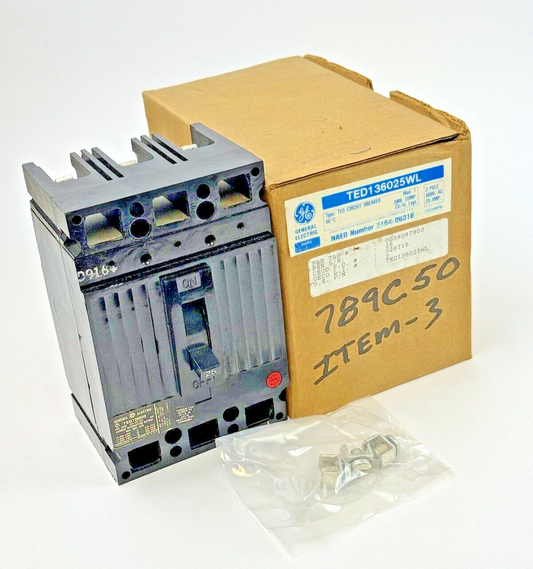 GE GENERAL ELECTRIC - TED136025WL - CIRCUIT BREAKER - 25A, 600 VAC, 3 POLE - NEW