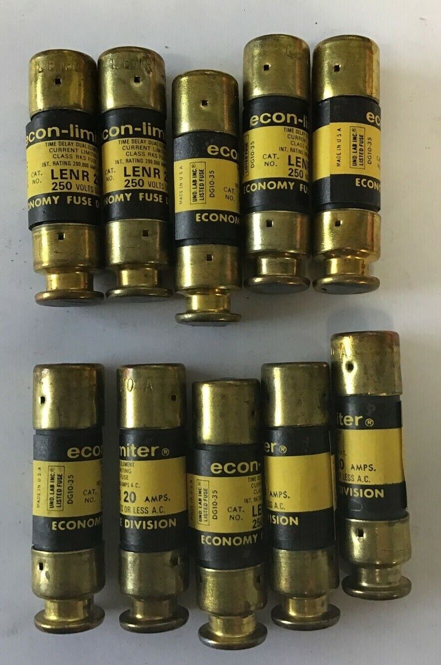 ECONOMY LENR 20 FUSE CLASS RK5 ECON-LIMITER 250VAC 20A ***LOTOF10***