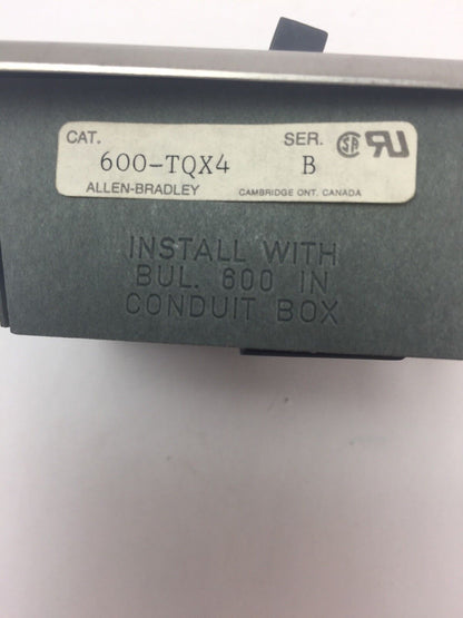 ALLEN BRADLEY 600-TQX4 MANUAL MOTOR STARTER SER B
