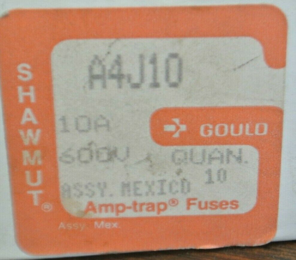 LOT of 7 GOULD-SHAWMUT A4J10 AMP-TRAP® FUSE / 10A / 600V / NEW SURPLUS