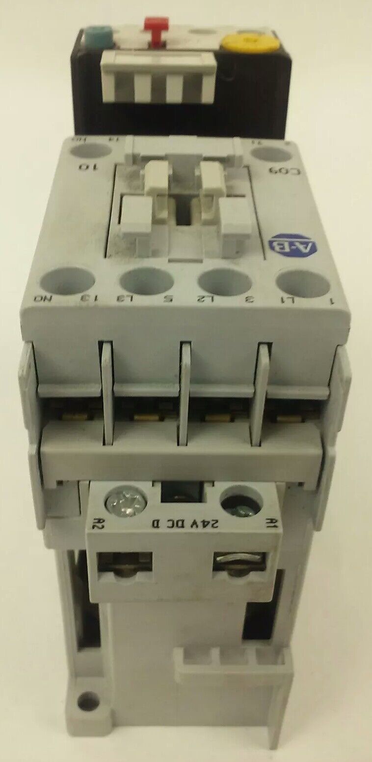 ALLEN BRADLEY 100-C09D*10 SER. A,CONTACTOR,3PH,600V,25A,24VDC COIL ,W/ 193-TAB24