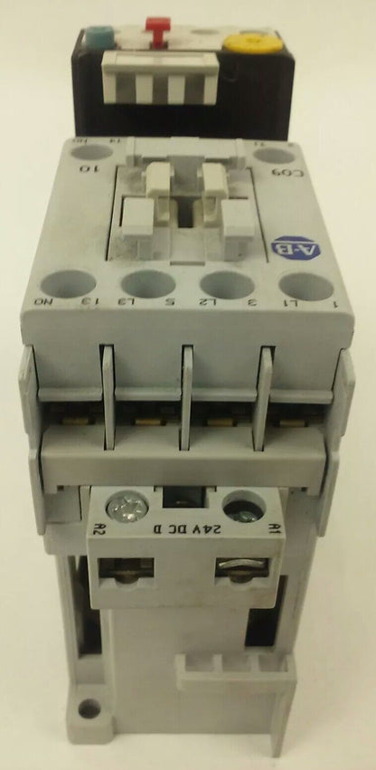 ALLEN BRADLEY 100-C09D*10 SER. A,CONTACTOR,3PH,600V,25A,24VDC COIL ,W/ 193-TAB24