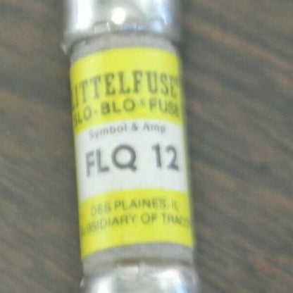 LOT of 3 / LITTELFUSE FLQ-12 SLO-BLO FUSE / 12A / 500V / NEW SURPLUS / FLQ12