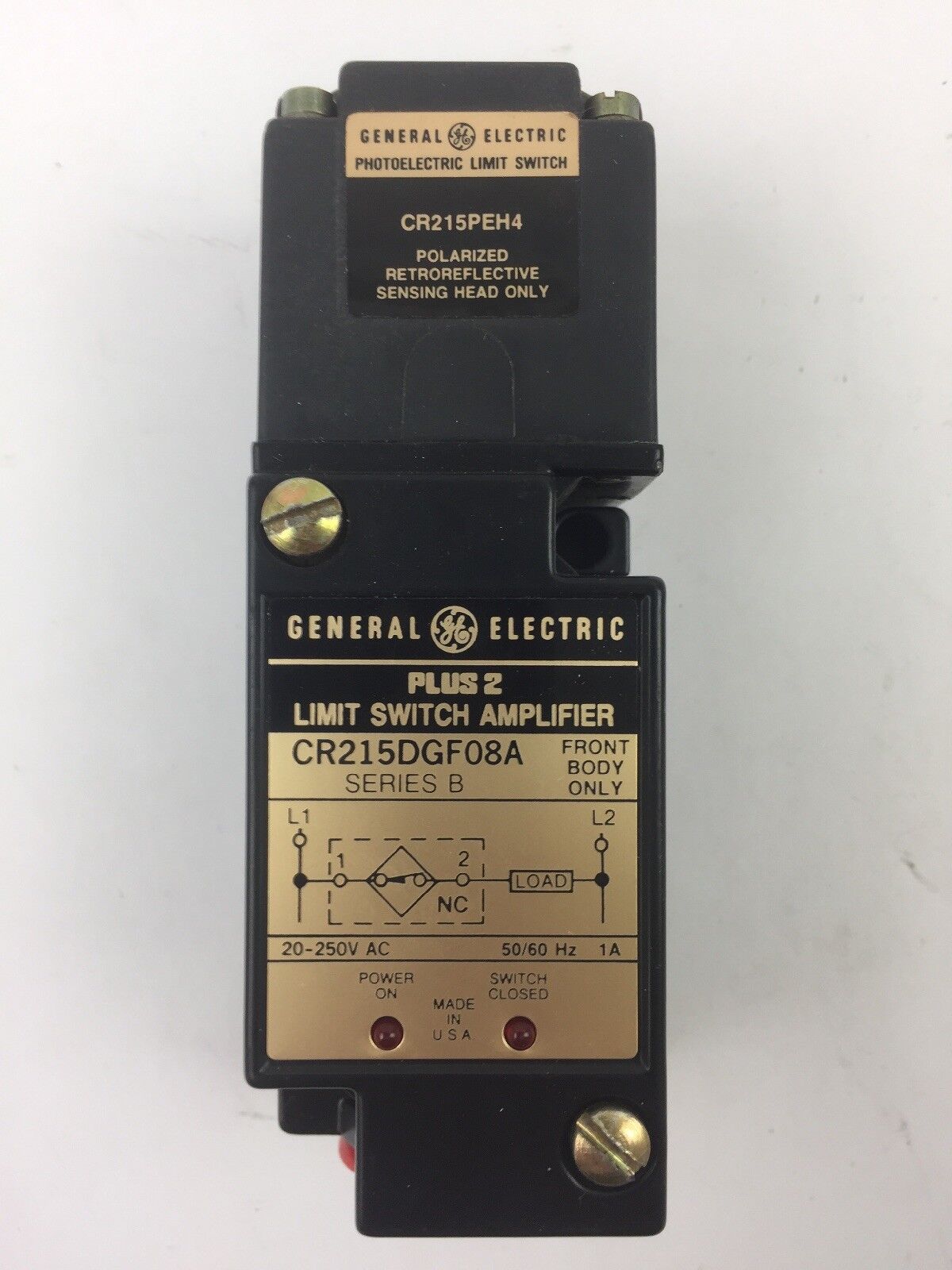 GE CR215PE108A4 PHOTOELECTRIC LIMIT SWITCH (CR215PEH4 & CR215DGF08A)