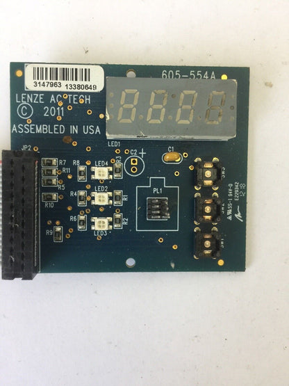 LENZE AC TECH 605-554A DISPLAY CIRCUIT BOARD