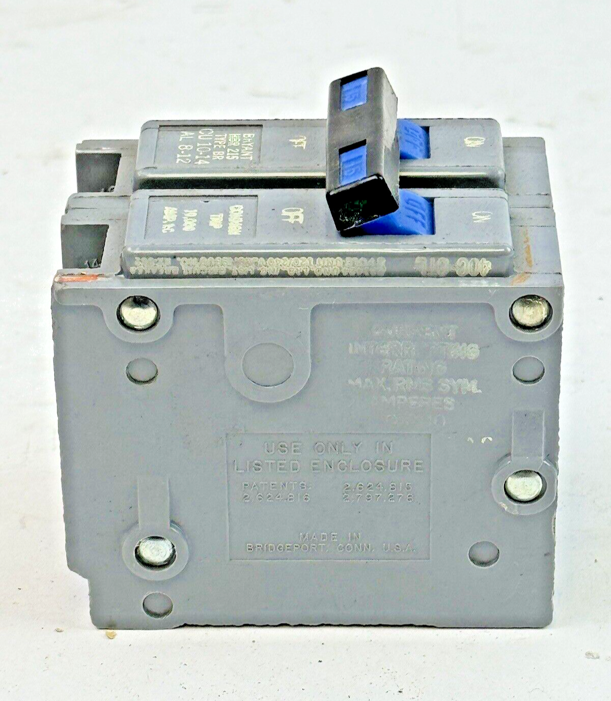 BRYANT *BOX OF 5* - HBR215 - COMMON TRIP CIRCUIT BREAKERS - 2 POLE/15 A/240 VAC