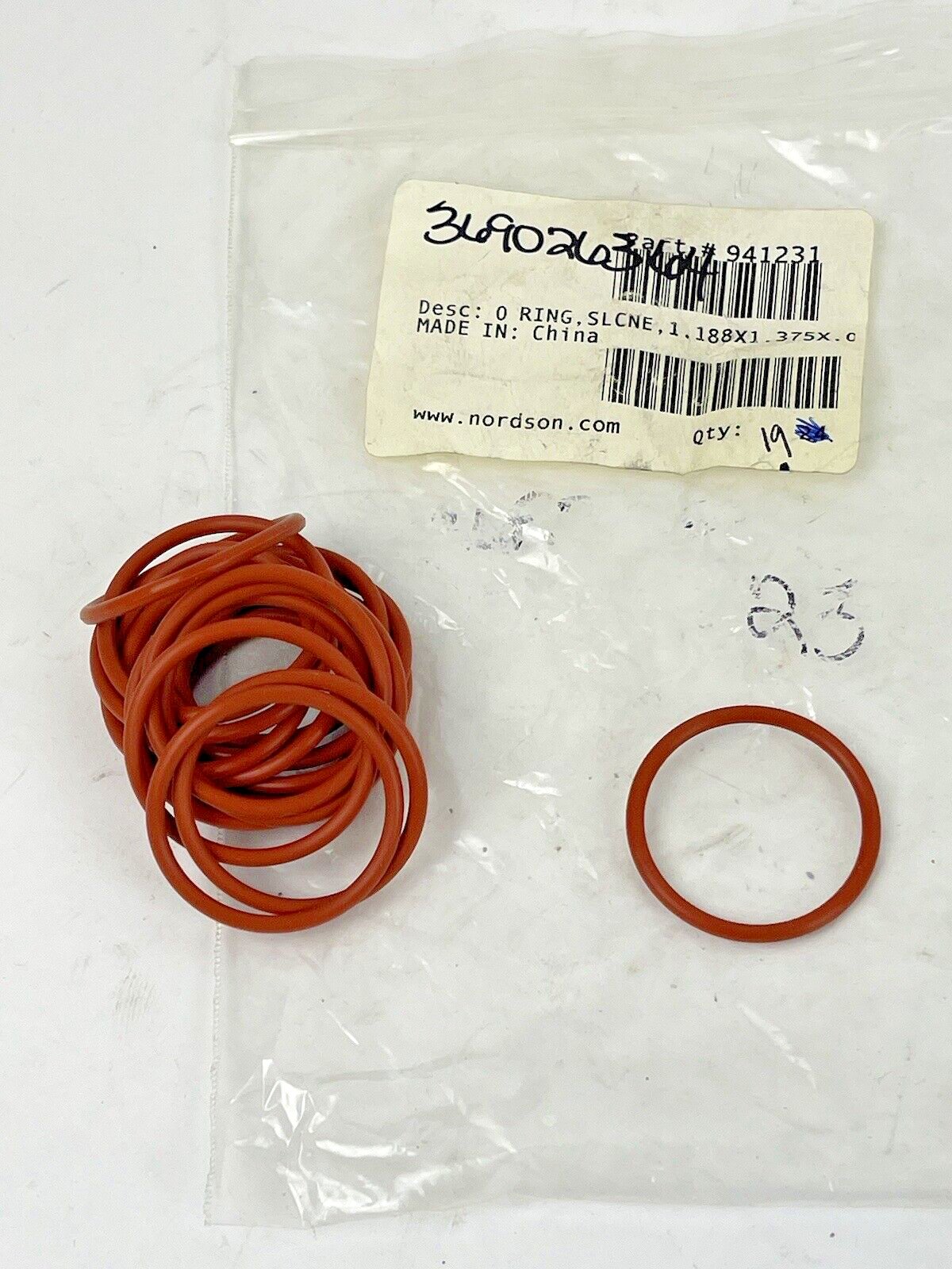 NORDSON *LOT OF 19* 941231 O-Ring FOR PRODIGY POWDER TRANSFER PUMP REPAIR/MAINT.