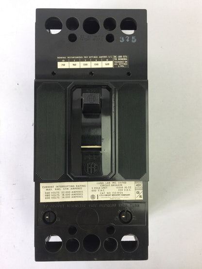 ITE SIEMENS FJ2-B125 CIRCUIT BREAKER 600VAC 250VDC 125AMP 2POLE