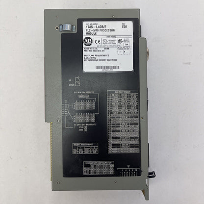 ALLEN BRADLEY 1785-L40B/E PLC-5/40 PROCESSOR REV E01 F/W REV B 3.3A @ 5VDC