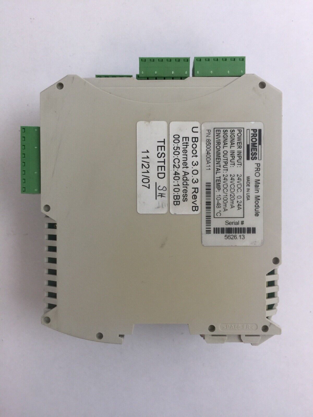 PROMESS 8500400A11 PRO MAIN MODULE 24VDC U BOOT 3.0.3 REV B