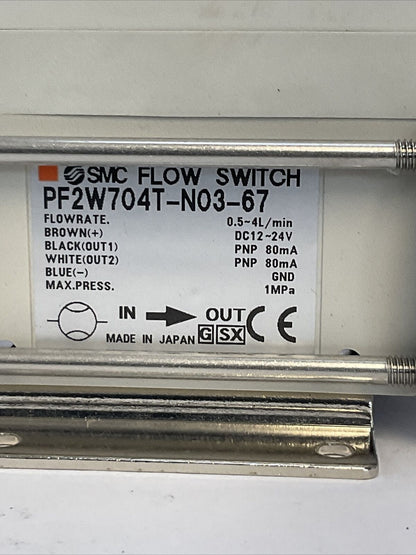 SMC PF2W704T-N03-67 DIGITAL FLOW SWITCH 12-24VDC