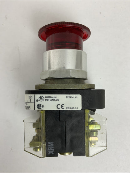 ALLEN BRADLEY 800T-PB16 SER T TYPE 4, 13 120V 50/60HZ PUSH BUTTON