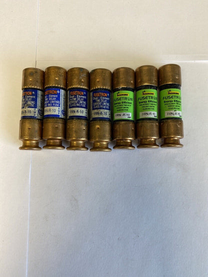 Bussmann Fusetron FRN-R-10 10A 250V Fuse "Lot of 7"