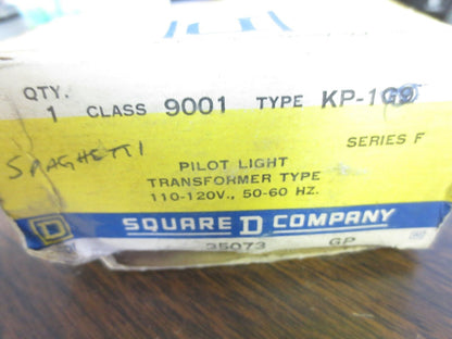 SQUARE D 9001 KP-1 Ser. F PILOT LIGHT, GREEN LENS - 110/120V - NEW SURPLUS