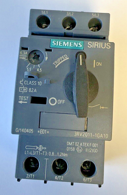 SIEMENS 3RV2011-1GA10 CONTACTOR 82A CLASS10 CAT.A 50/60HZ ***LOTOF2***