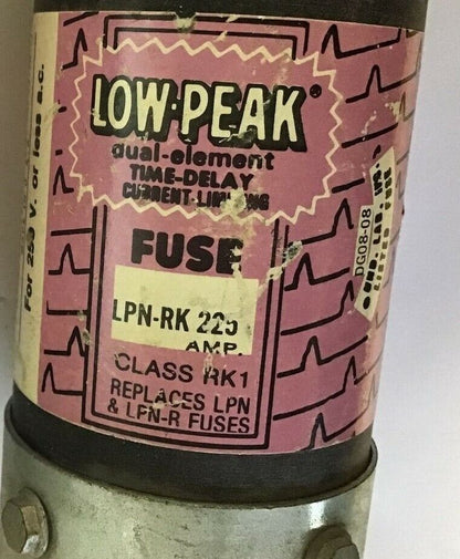 BUSSMANN LPN-RK-225 LOW PEAK FUSE 225AMP 250VAC CLASS RK1***LOTOF2***