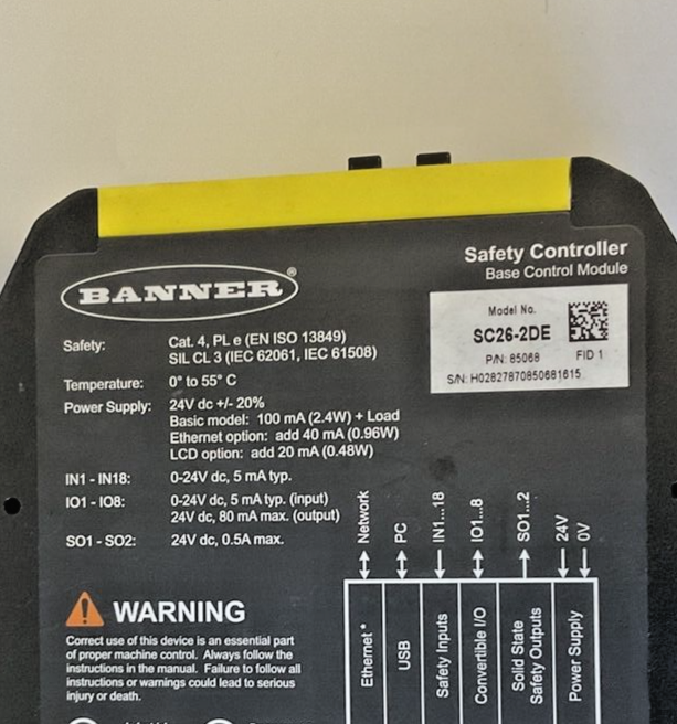 BANNER SC26-2DE BASE CONTROL MODULE 24VDC