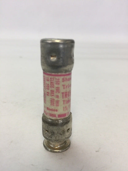 SHAWMUT TRI-ONIC TR15/100R TIME DELAY FUSE 15/100A 250VAC CLASS RK5 (BOX OF 10)