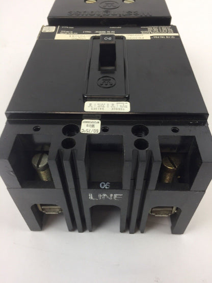 WESTINGHOUSE FB2090PL TRI PAC CKT BRKR 2P 90A 40C 600 VAC 250 VDC
