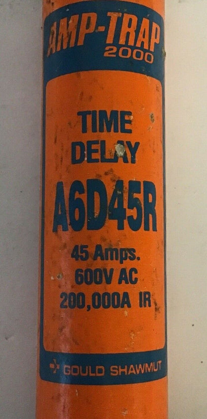 GOULD SHAWMUT A6D45R FUSE 45A 600V TIME DELAY AMP-TRAP 2000 ****LOTOF3****