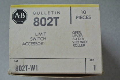 ALLEN-BRADLEY 802T-W1 OPERATING LEVER 3/4"DIAMETER x 9/32"WIDE ROLLER - EACH