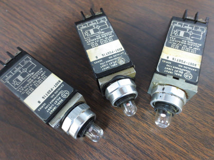 ALLEN-BRADLEY 800T-PSDT16 Ser. B PILOT LIGHT - LOT of 3 - NO COLORED LENS