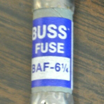 BOX of 10 / BUSS BAF-6-1/4 FUSE / 6-1/4A / 250V / NEW SURPLUS / BAF 6-1/4