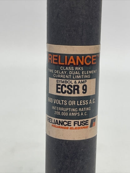 RELIANCE ECSR9 CLASS RK5 TIME DELAY DUAL ELEMENT FUSE 9AMP 600VAC (LOT OF 10)