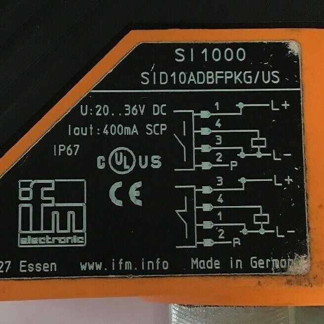 IFM Efector SI1000 Flow Meter SID10ADBFPKG/US36VDC 400mA