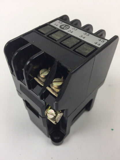 ALLIS-CHALMERS 3TA6840J CONTROL RELAY COIL 115 V 60 HZ *PLASTIC IS BROKEN OFF*