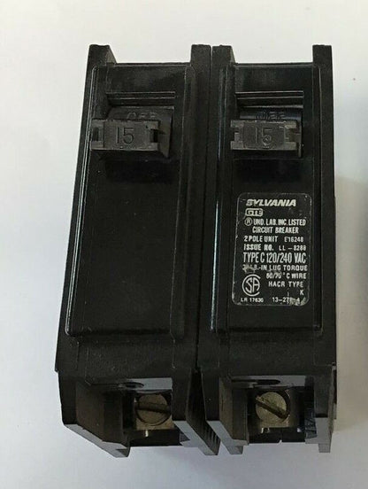 SYLVANIA C215 CIRCUIT BREAKER 15A 120/240VAC 2POLE