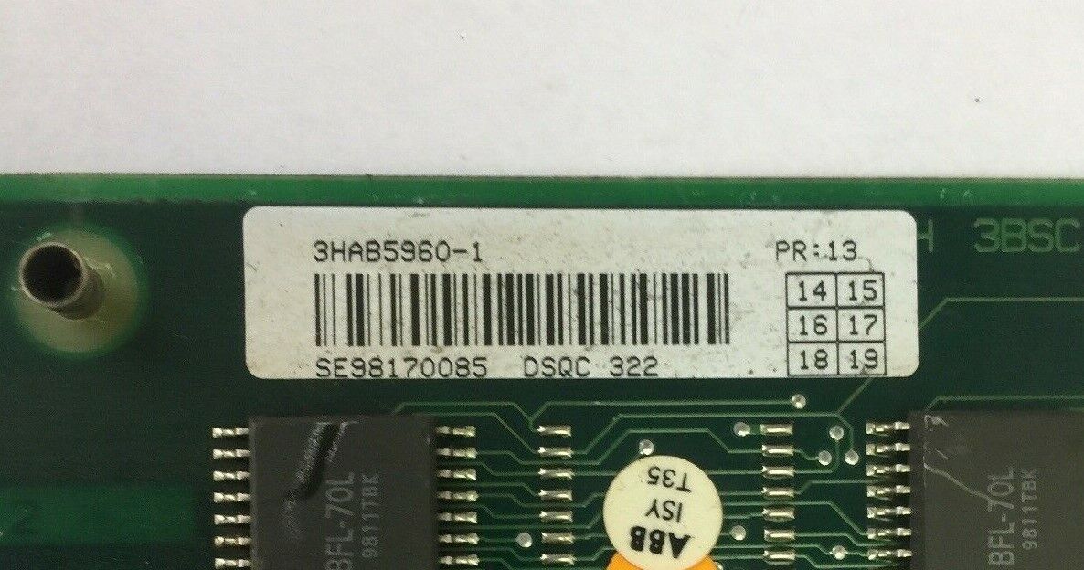 ABB 3HAB5960-1 DSQC 322 ROBOT PROCESSOR CIRCUIT BOARD 3BSC 980 006 R173