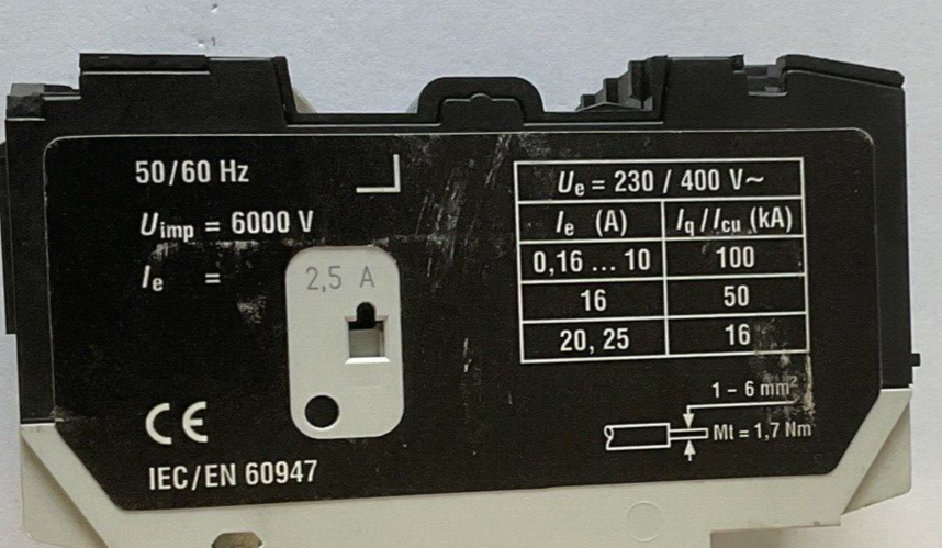 MOELLER PKZM0-2.5 MOTOR CIRCUIT BREAKER SER.2 2.5A