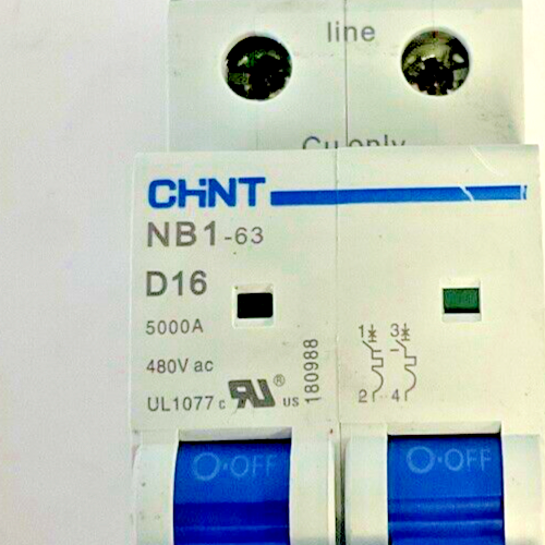 CHINT NB1-63 D16 CIRCUIT BREAKER 480VAC ***LOTOF3***