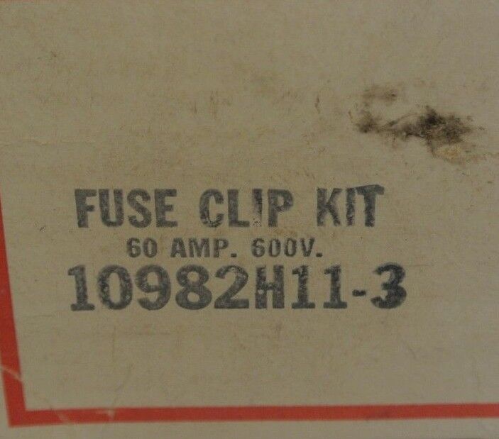 CUTLER-HAMMER 10982H11-3 FUSE CLIP KIT / 60A / 600V / 2-POLE / NEW SURPLUS