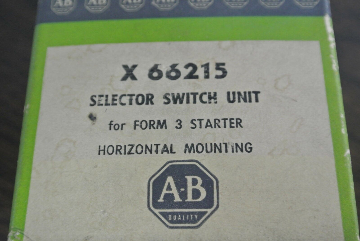 ALLEN-BRADLEY X 66215 SELECTOR SWITCH UNIT for FORM 3 STARTER -  NEW SURPLUS