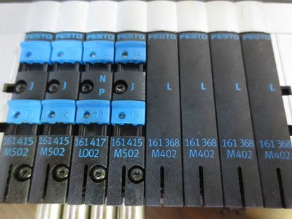 FESTO CPV10-GE-DIO1-8 & HW 0697 PNEUMATIC VALVE BLOCK & INTERBUS