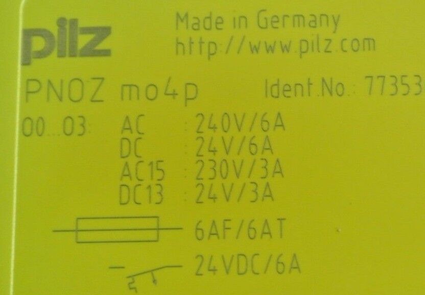 PILZ PNOZ mo4p - RELAY EXPANSION MODULE - 240VAC, 6A -- 24VDC, 6A