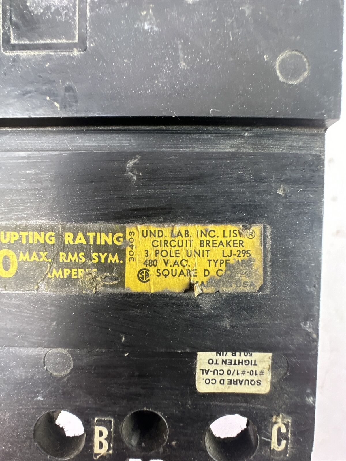 SQUARE D IFB-34040S 3P 40A 480VAC CIRCUIT BREAKER