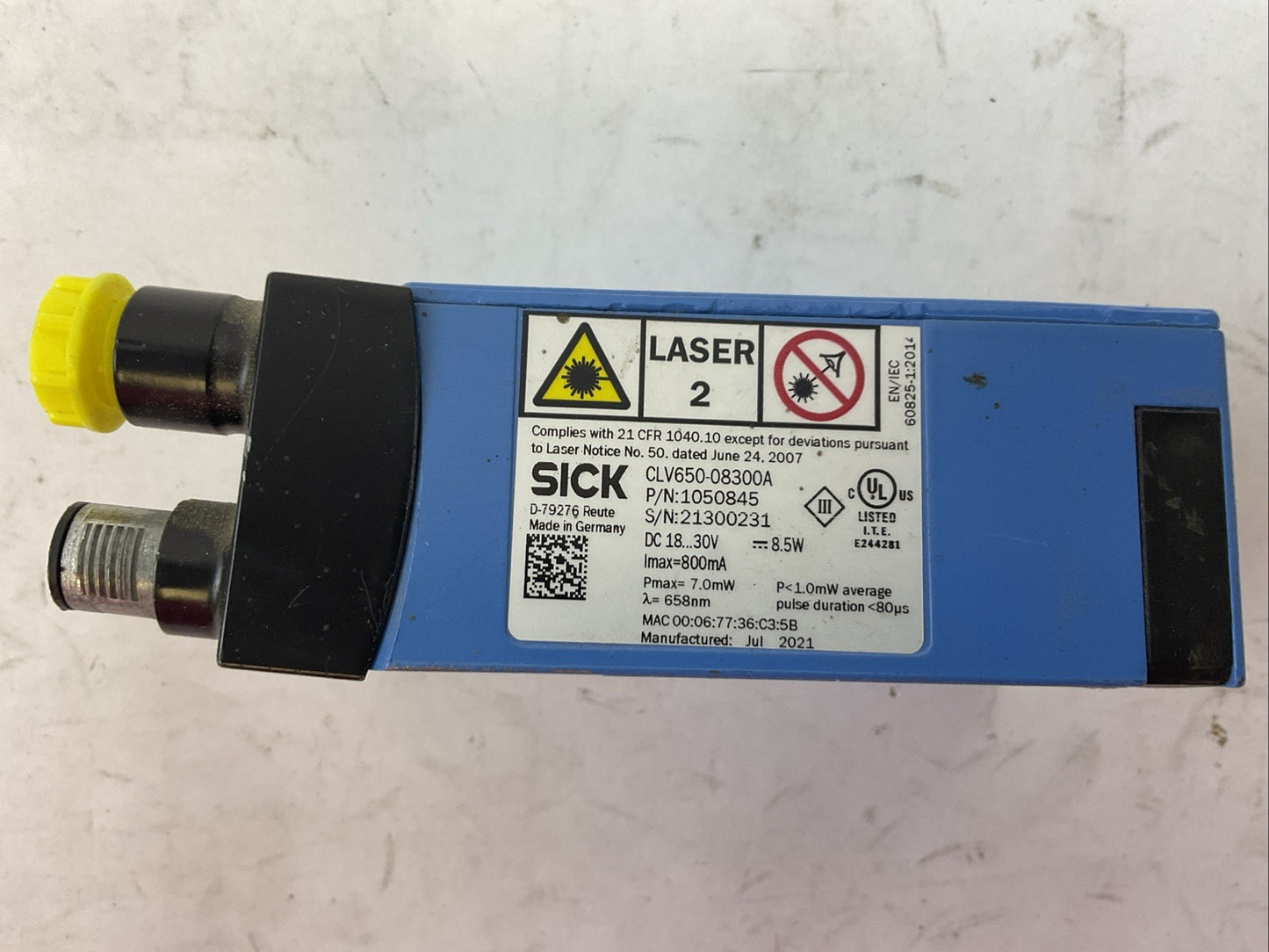 SICK CLV650-08300A 1050845 18...30VDC BARCODE SCANNER