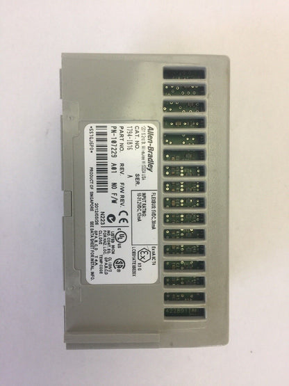 ALLEN BRADLEY 1794-IB16 24VDC SINK INPUT MODULE SER A REV A01 F/W REV NO F/W