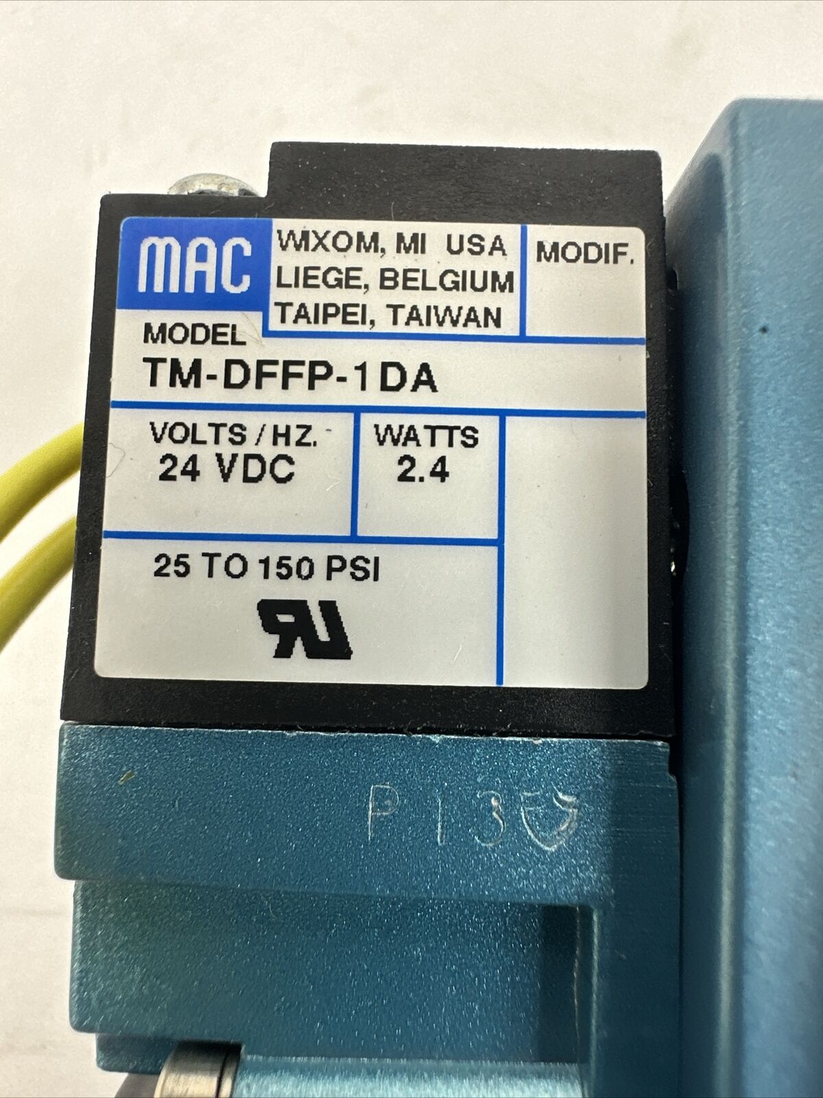 MAC 82A-AA-CAA-TM-DFFP-1DA SOLENOID VALVE 150PSI TM-DFFP-1SA 24VDC 2.4W