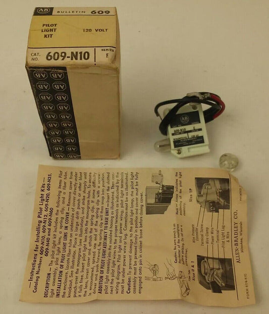 ALLEN BRADLEY 609-N10 SERIES E, PILOT LIGHT KIT, 120V, B2A(NE51H) LAMP