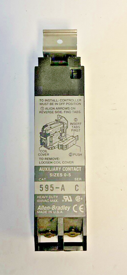 ALLEN BRADLEY 595-A AUXILIARY CONTACT SER.C SZ 0-5 ***LOTOF5***