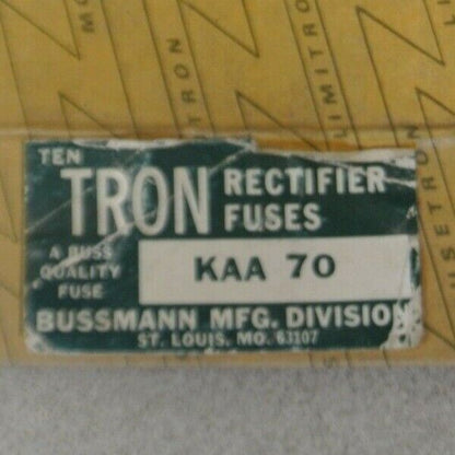 LOT of 9 / BUSSMANN / TRON KAA70 RECTIFIER FUSES / 130V / 70A / NEW SURPLUS