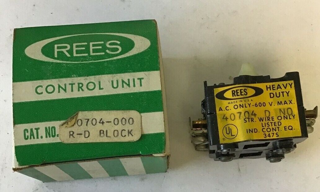 REES 40705 D NO AUXILIARY CONTACT 600VAC ***LOTOF2***