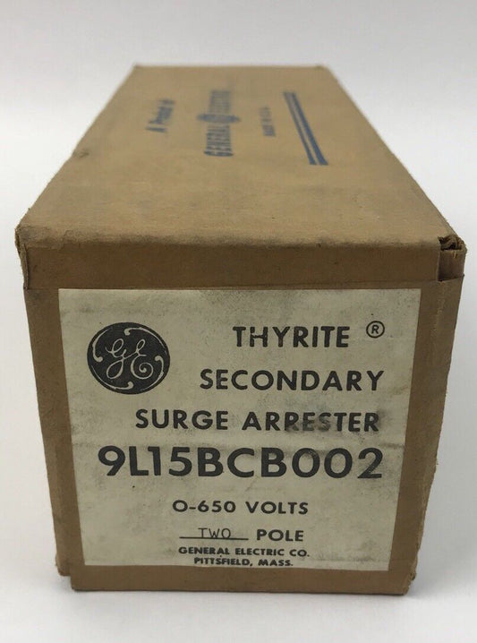 GE 9L15BCB002 THYRITE SECONDARY SURGE ARRESTER, 0-650 VOLTS, 2 POLE *NEW*