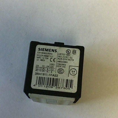 Siemens Auxiliary Switch Block 3RH1911-1FA22***LOTOF6***