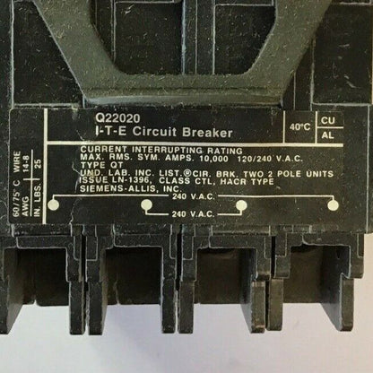 ITE Q22020 CIRCUIT BREAKER 20 AMP 2 POLE