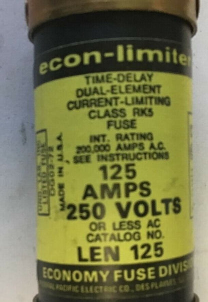 ECONOMY LENR 125 FUSE CLASS RK5 250V 125A ECON-LIMITER ***LOTOF3***